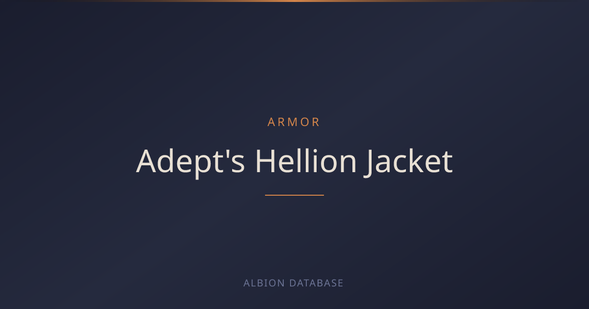 Adept's Hellion Jacket - Albion Online Database