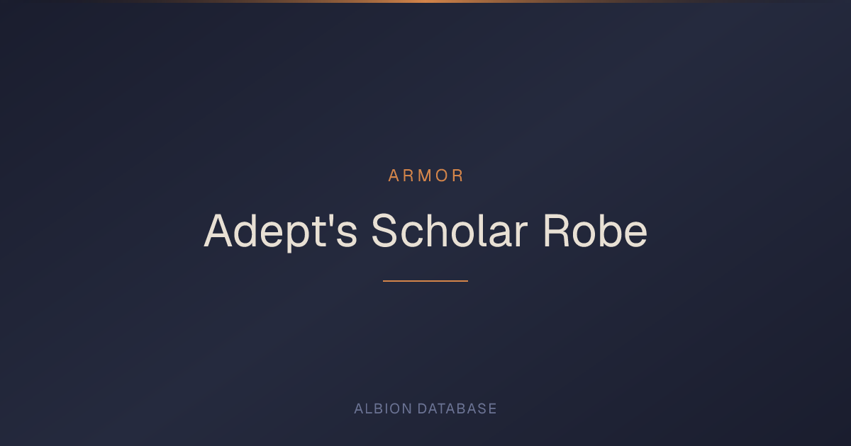 Albion Online Adept's Scholar Robe — Armor Stats & Spells - Albion ...
