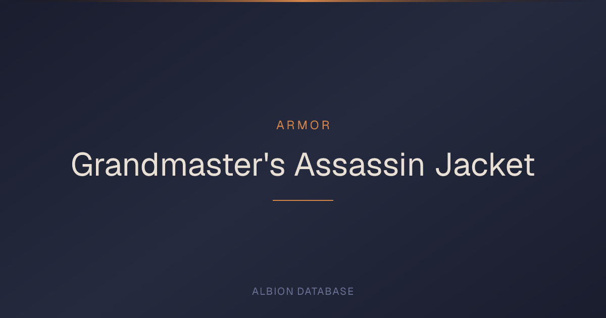 Albion Online Grandmaster's Assassin Jacket — Armor Stats & Spells ...