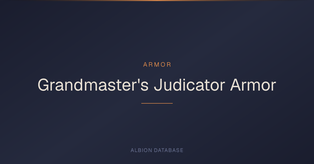 Albion Online Grandmaster's Judicator Armor — Armor Stats & Spells ...