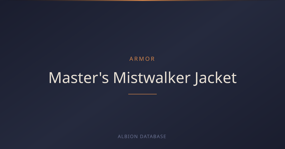 Albion Online Master's Mistwalker Jacket — Armor Stats & Spells ...