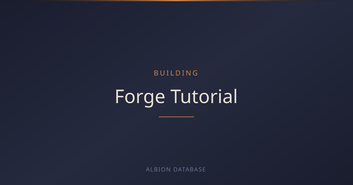 Albion Online Forge Tutorial — Building Details - Albion Online Database