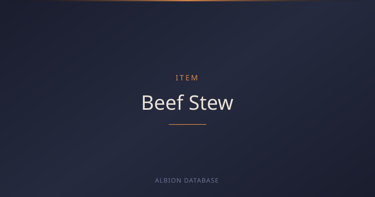 Beef Stew — Item Details - Albion Online Database