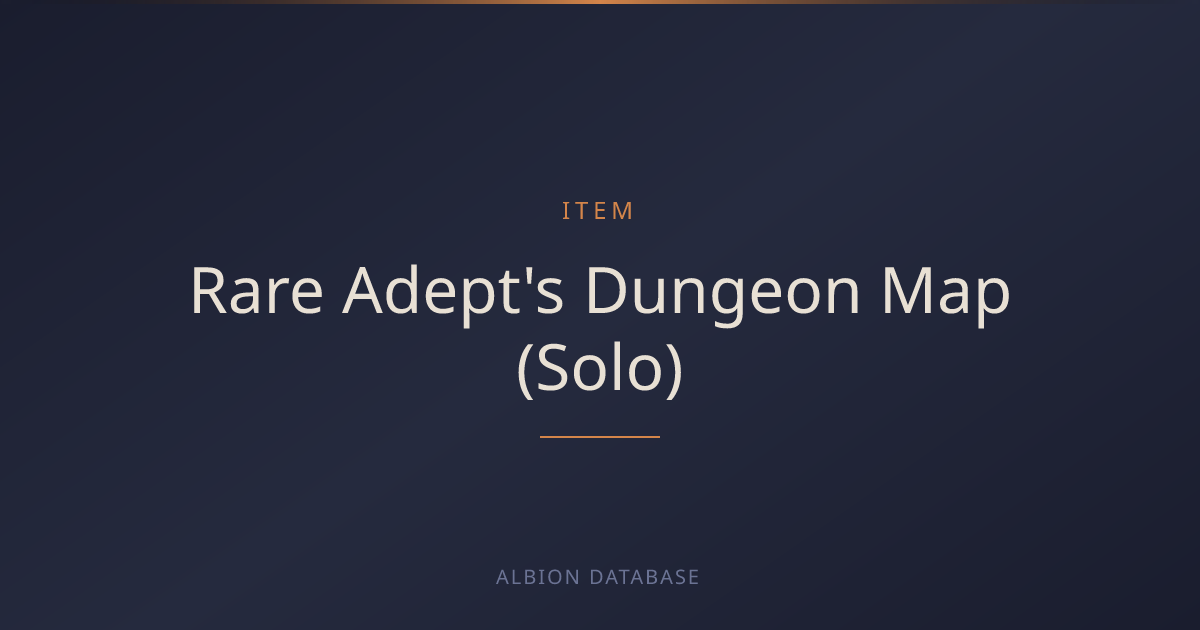 Albion Online Rare Adept's Dungeon Map (Solo) — Item Details & Crafting ...