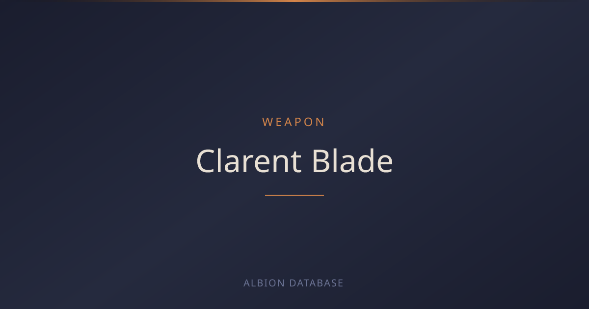 Albion Online Clarent Blade Build & PvP Stats 2026