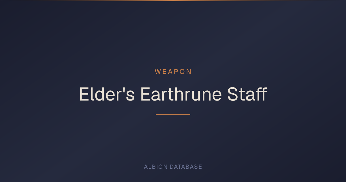 Albion Online Elder's Earthrune Staff — Weapon Stats & Abilities ...