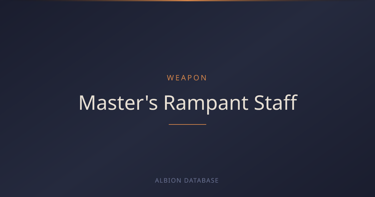 Albion Online Master's Rampant Staff — Weapon Stats & Abilities ...