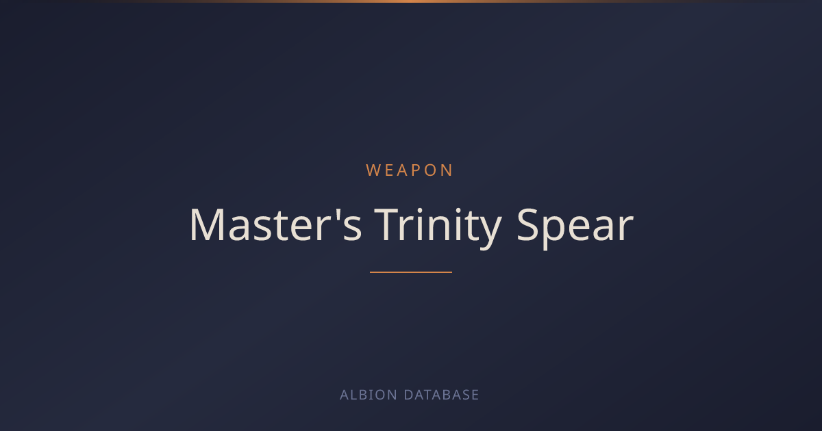 Albion Online Master's Trinity Spear — Weapon Stats & Abilities ...